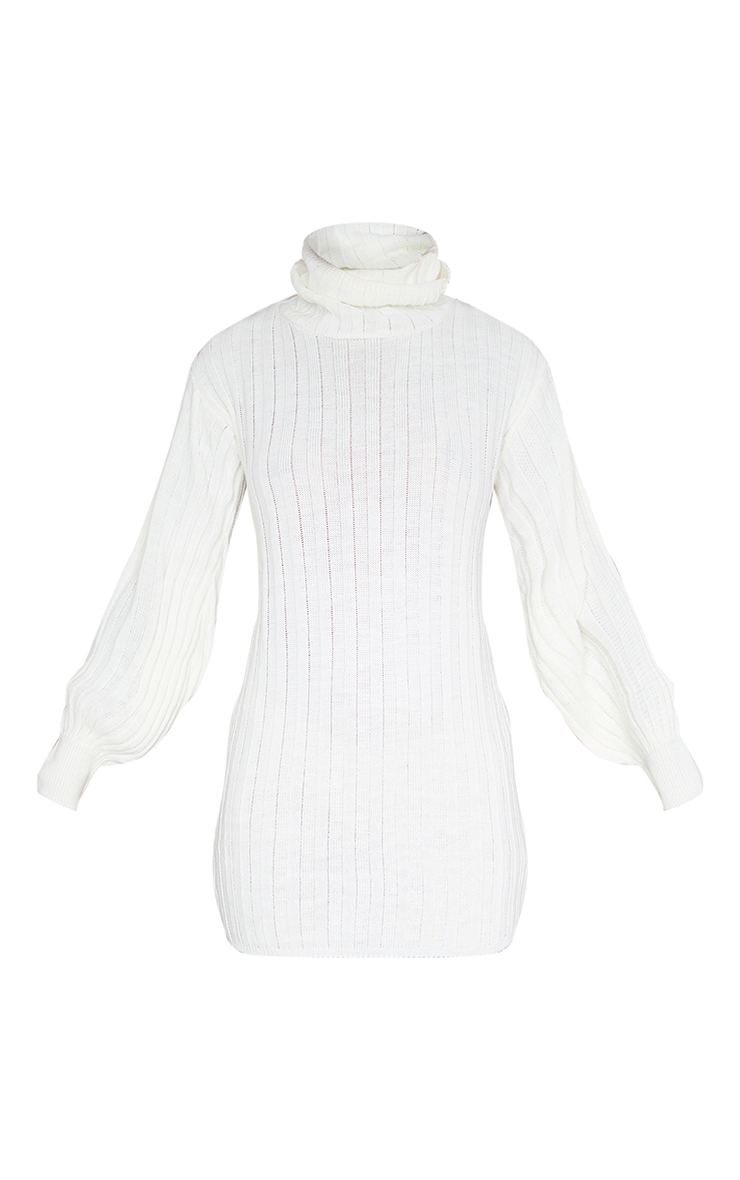 cream ribbed roll neck jumper