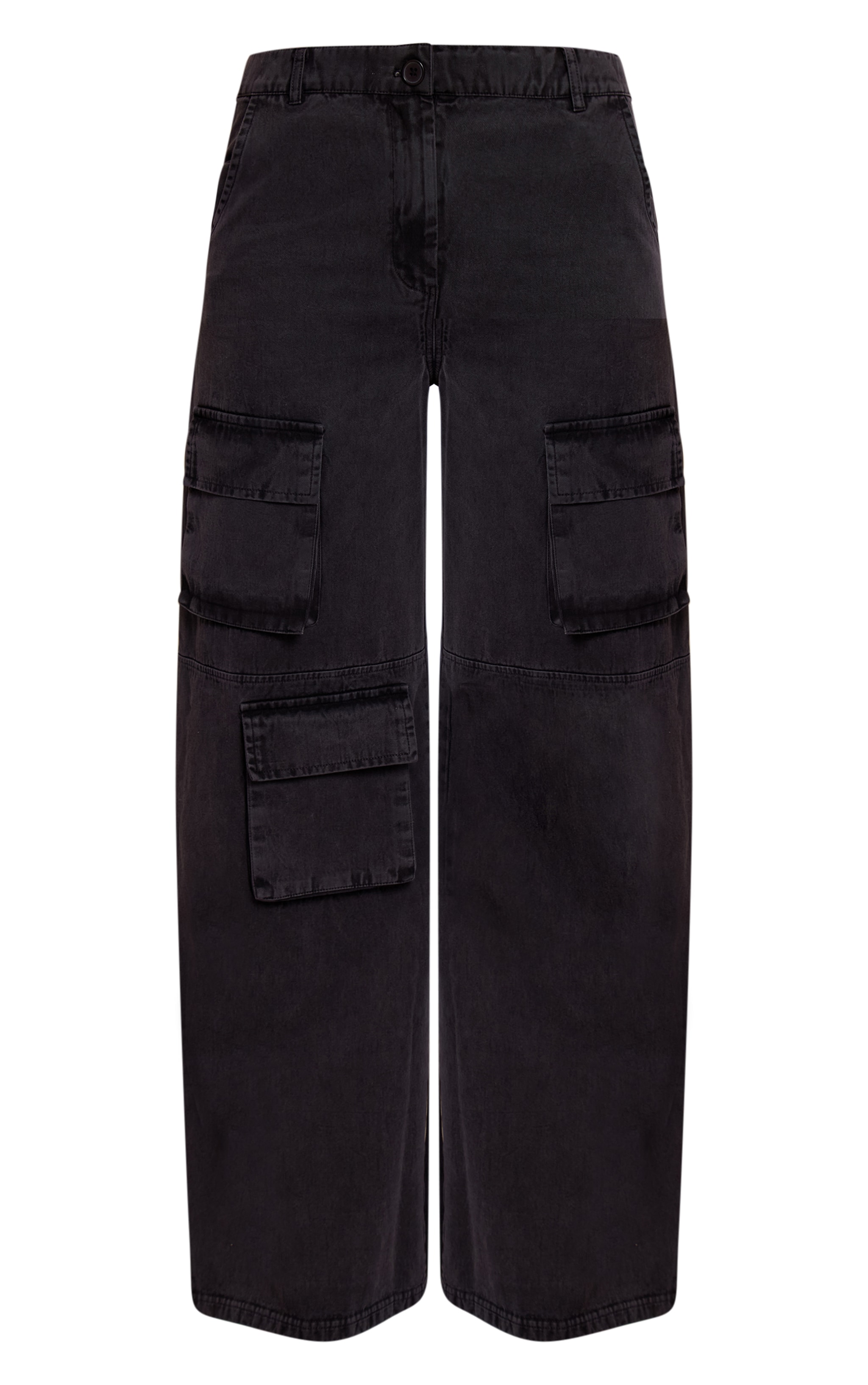 Charcoal Washed Pocket Detail Pants image 5