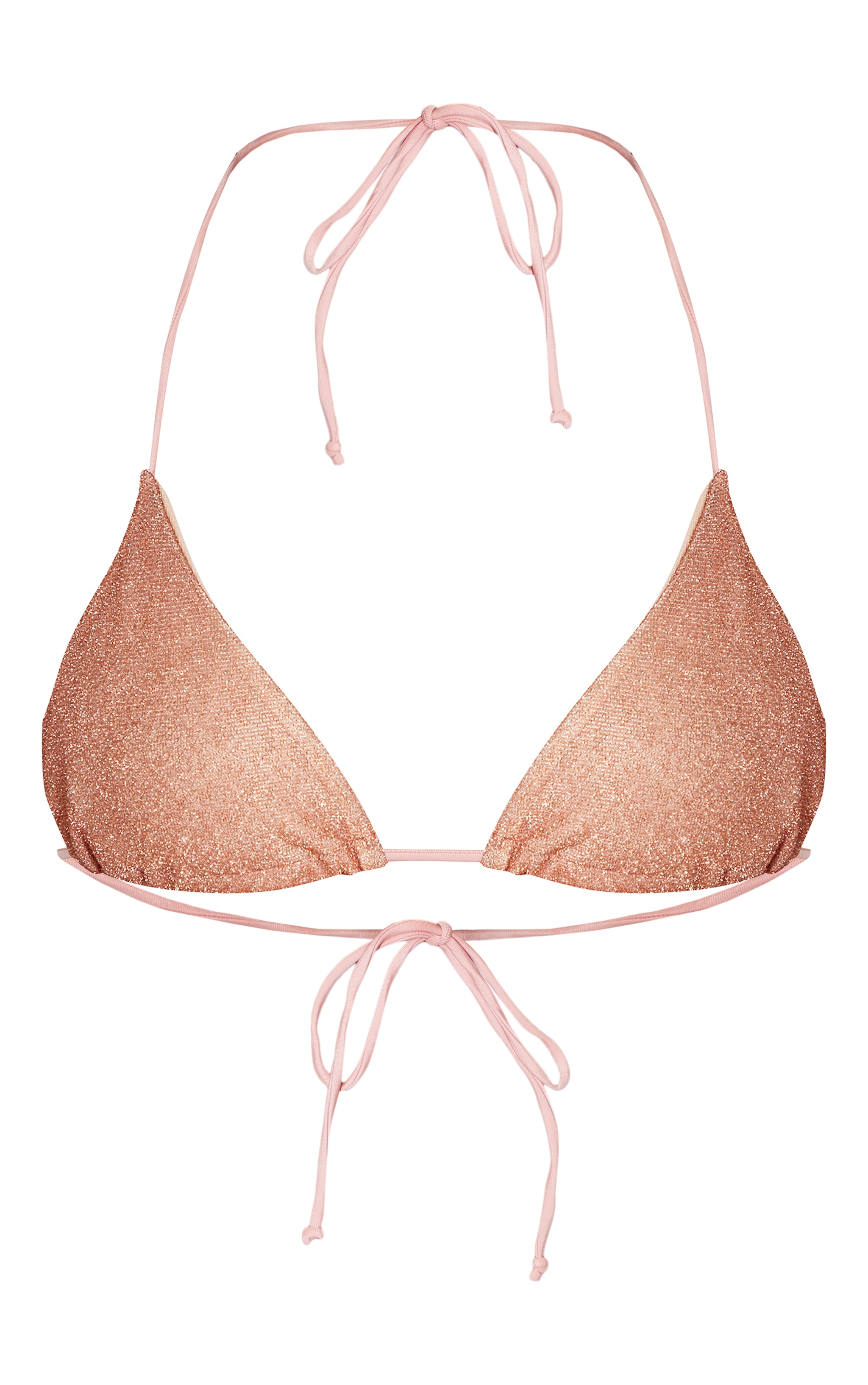 Rose Gold Triangle Glitter Bikini Top image 5