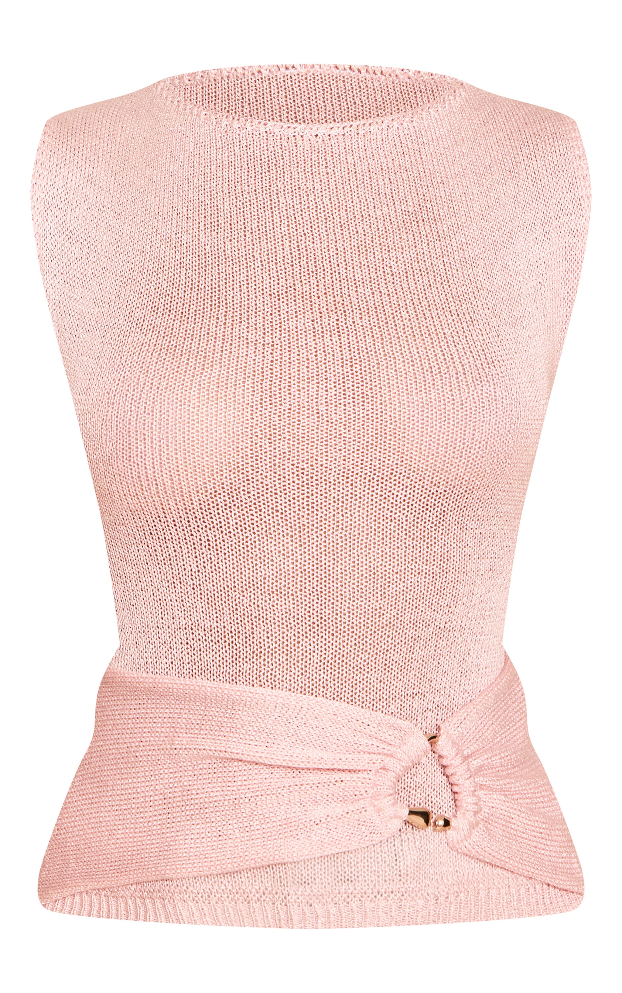 Pink Boat Neck Filagree Trim Top image 5