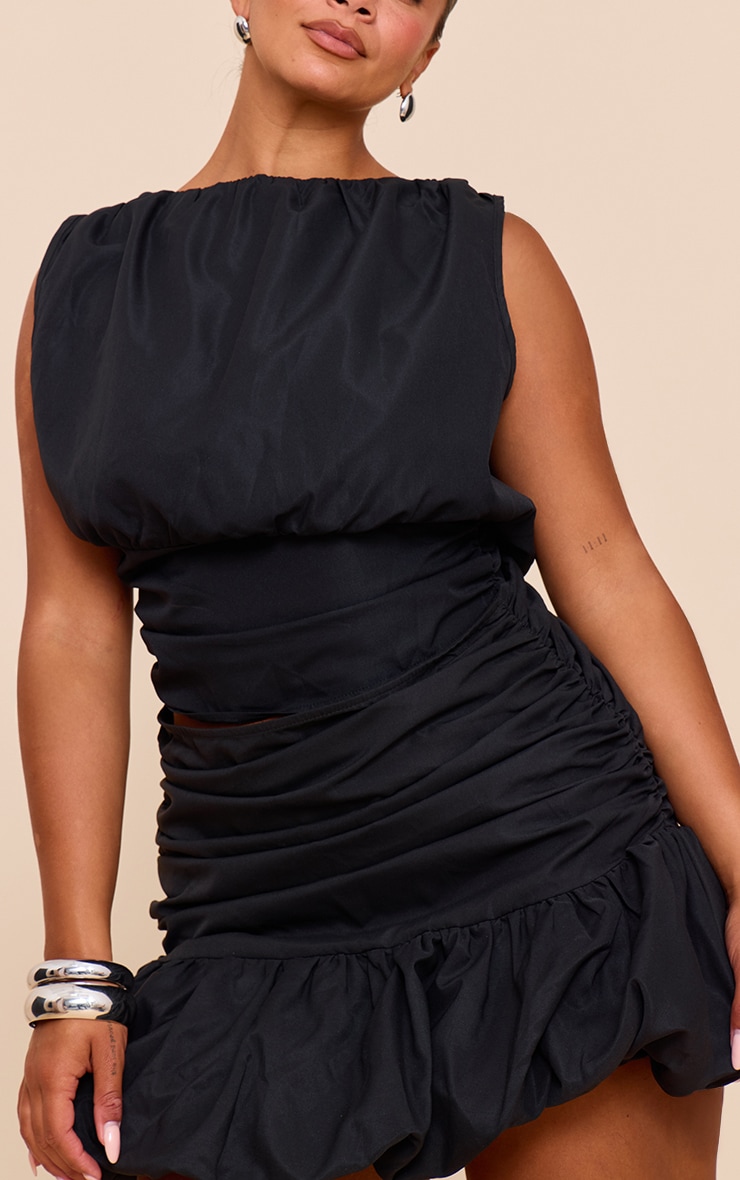 Shape black Boat Neck Cinched Waist Top image 4