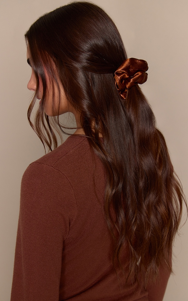 Chocolate Satin Tonal Scrunchie Multi Pack