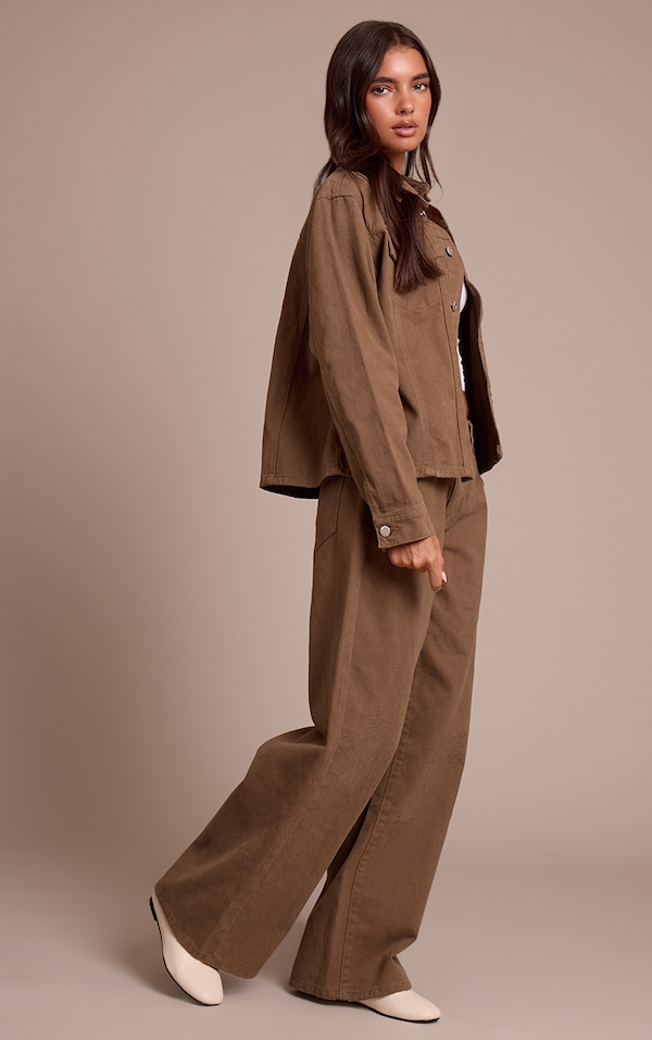Olive Mid Rise Slouchy Wide Leg Jeans