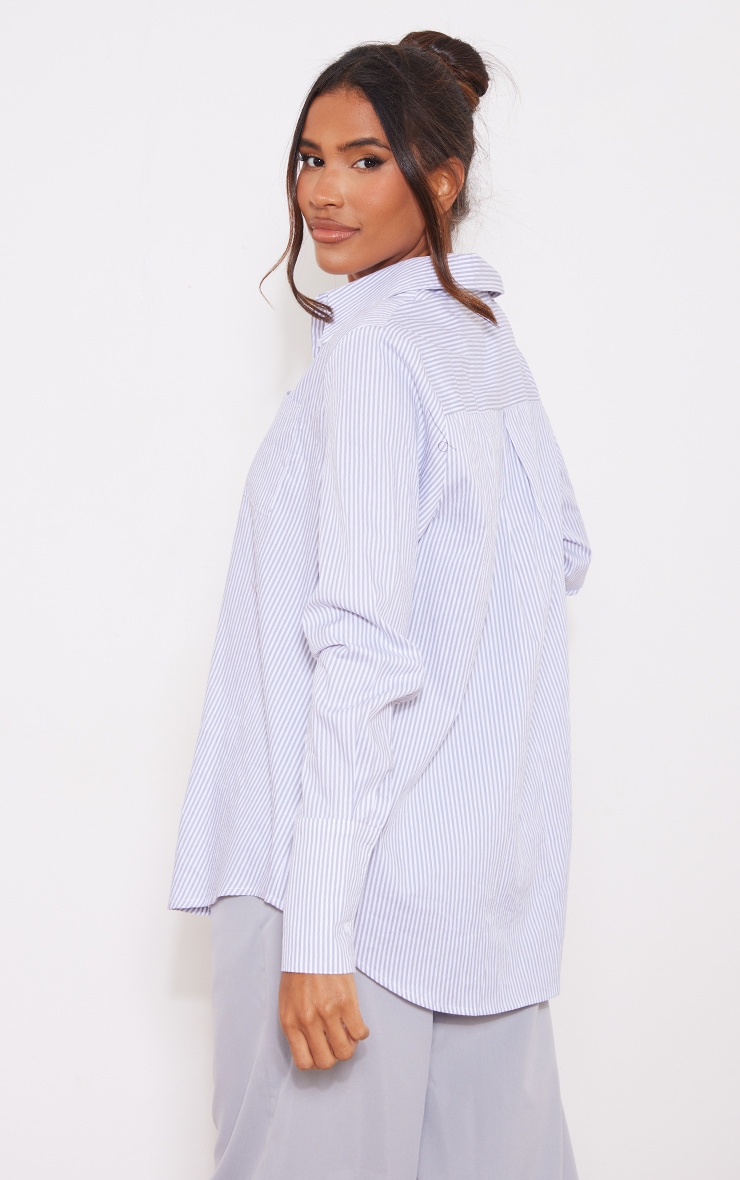 Grey Pinstripe Oversized Shirt image 2