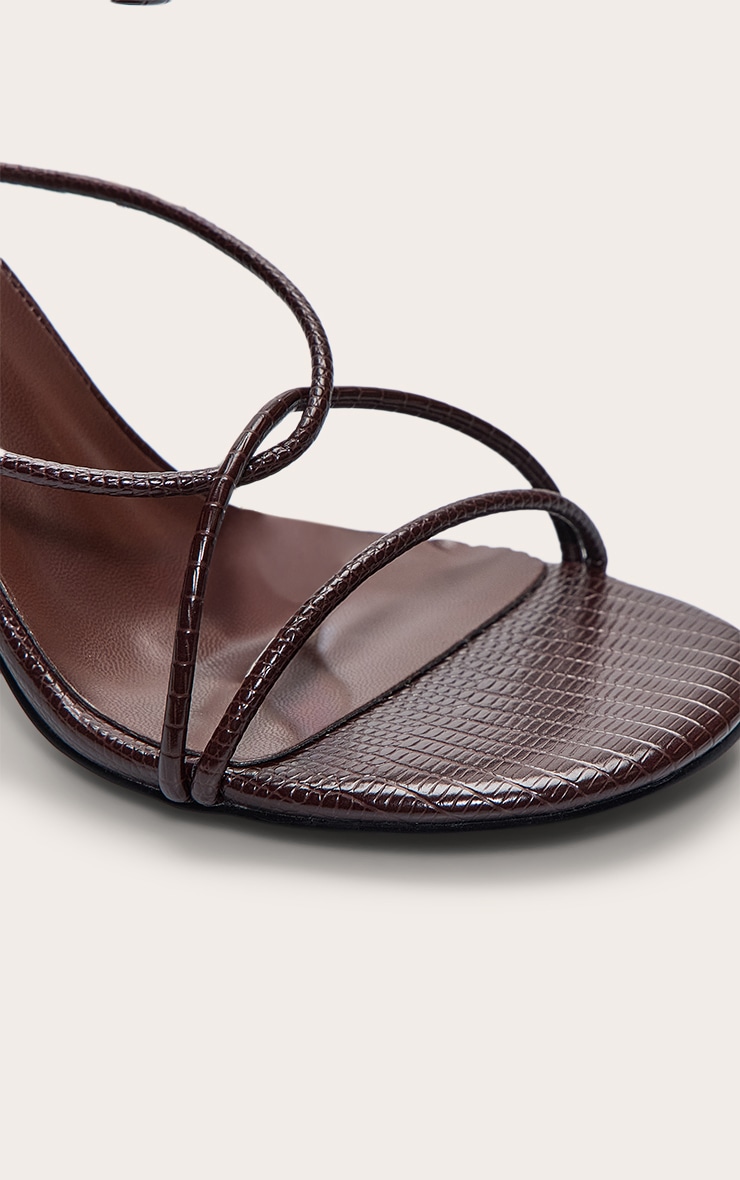 Chocolate Snake Twist Strappy Round Toe Heeled Sandals image 5