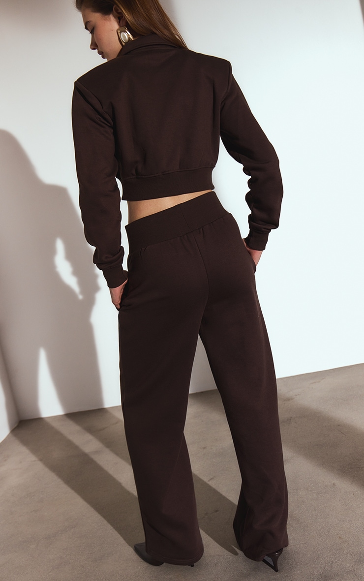 Chocolate High Waist Straight Leg Sweatpants image 3