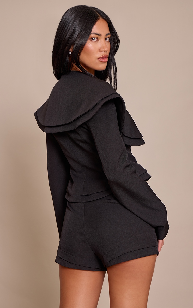 Black Woven Tailored Oversized Playsuit image 2