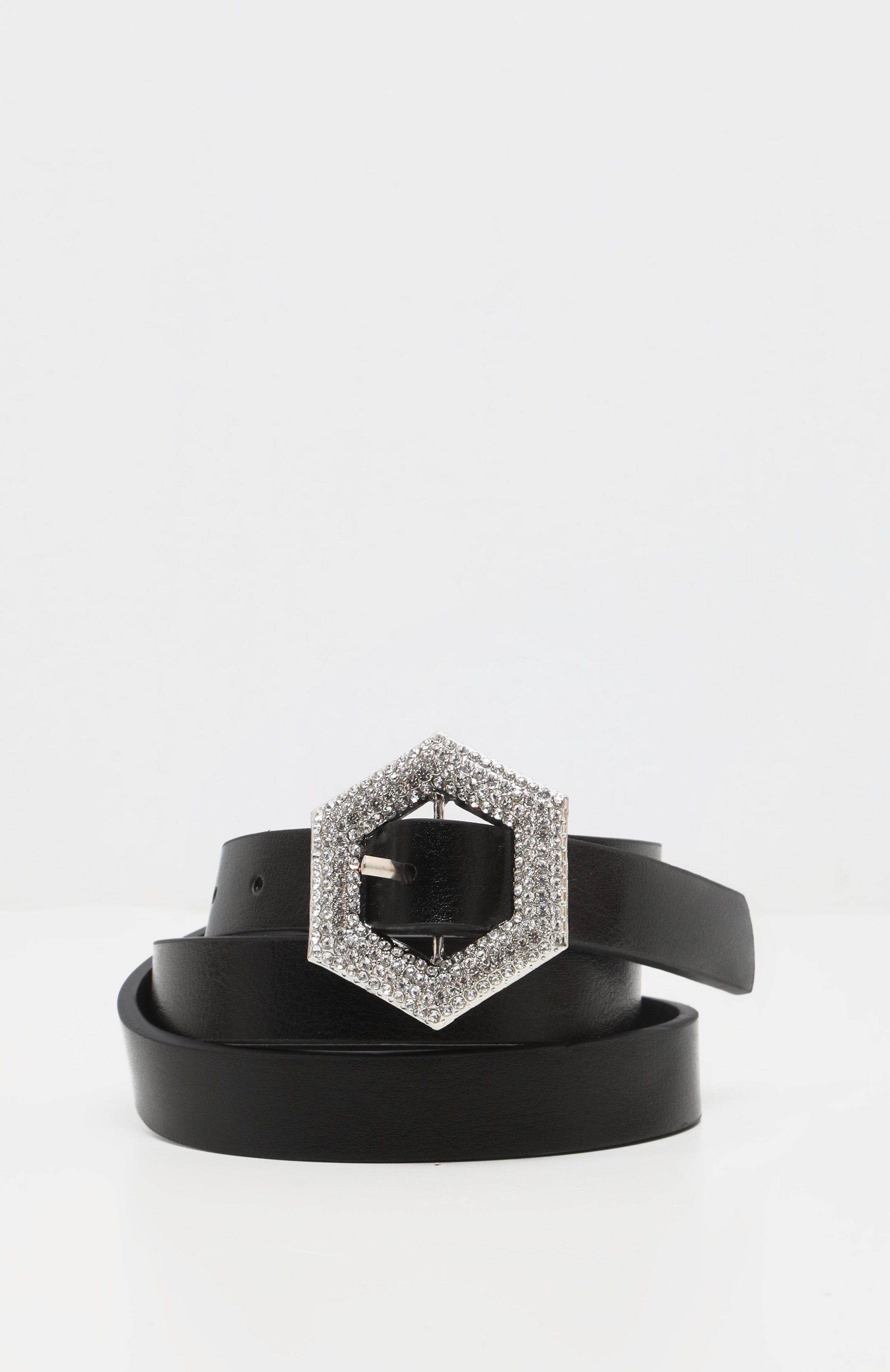 Black Diamante Hexagon Basic Belt