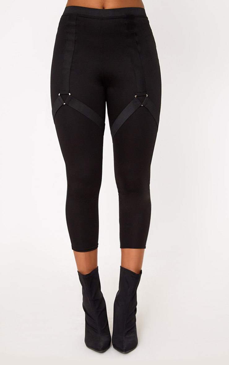Black Harness Leggings. Leggings PrettyLittleThing