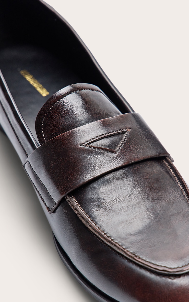 Mocassins en PU bordeaux effet brûlé image 5