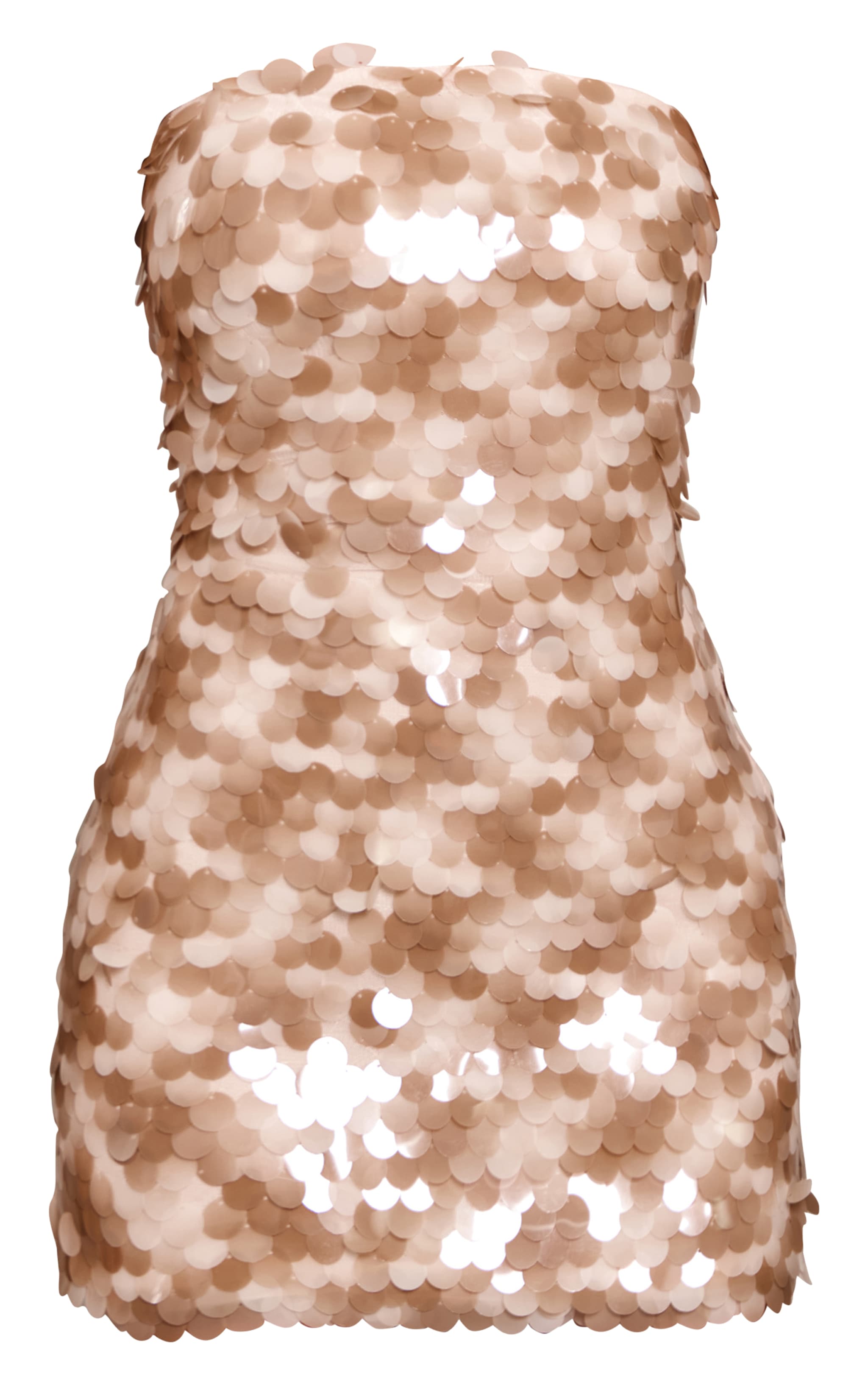 Petite Mini robe bustier beige à sequins image 5