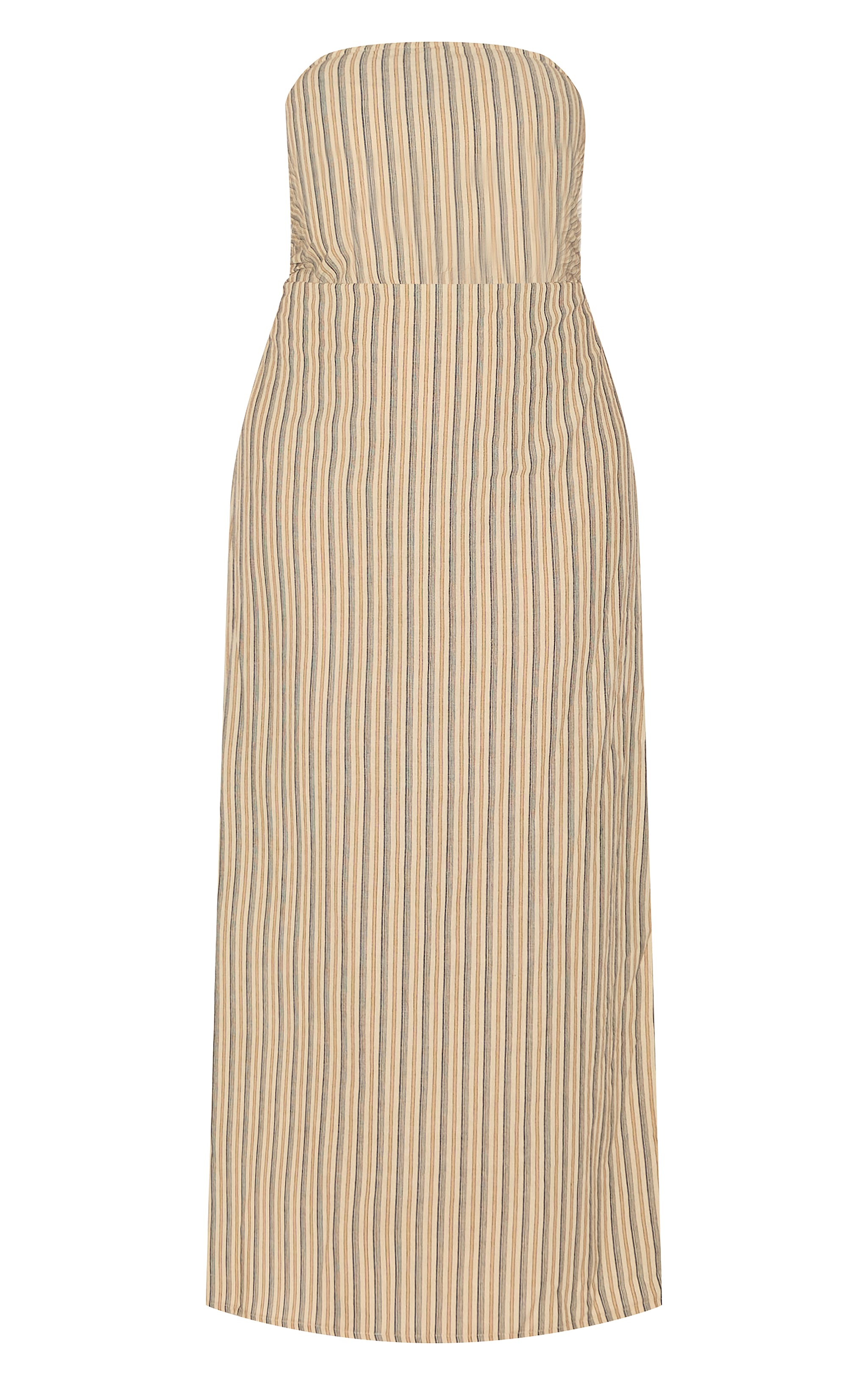 Plus Stone Striped Bandeau Ruched Shift Dress image 5