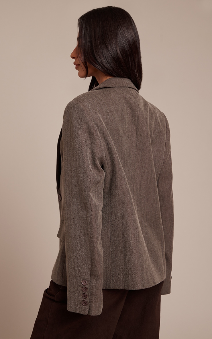 Petite Taupe Boyfriend Premium Blazer image 2