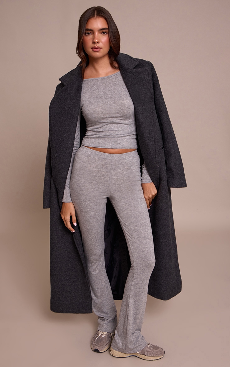 Grey Marl  Long Sleeve Longline Top image 3