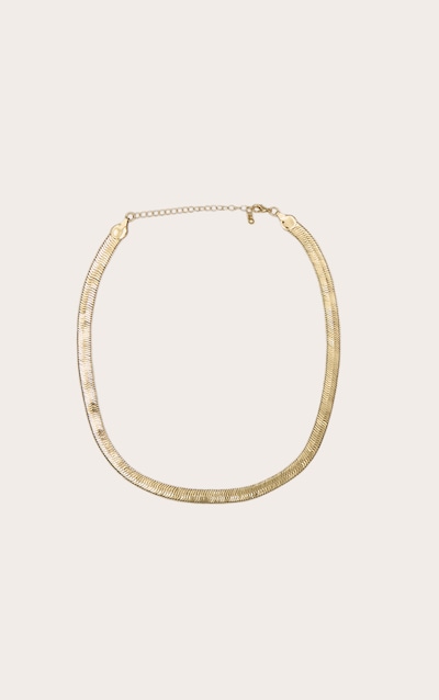 Collier chaîne serpent chunky en métal doré