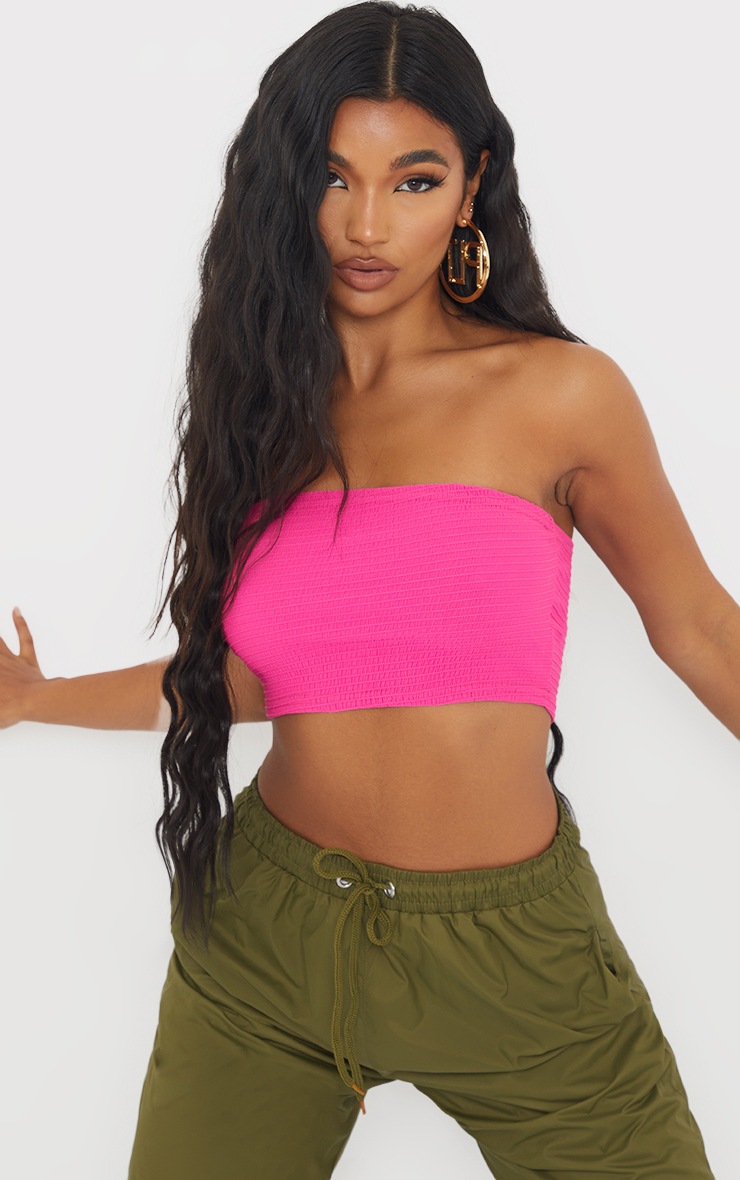 hot pink bandeau top