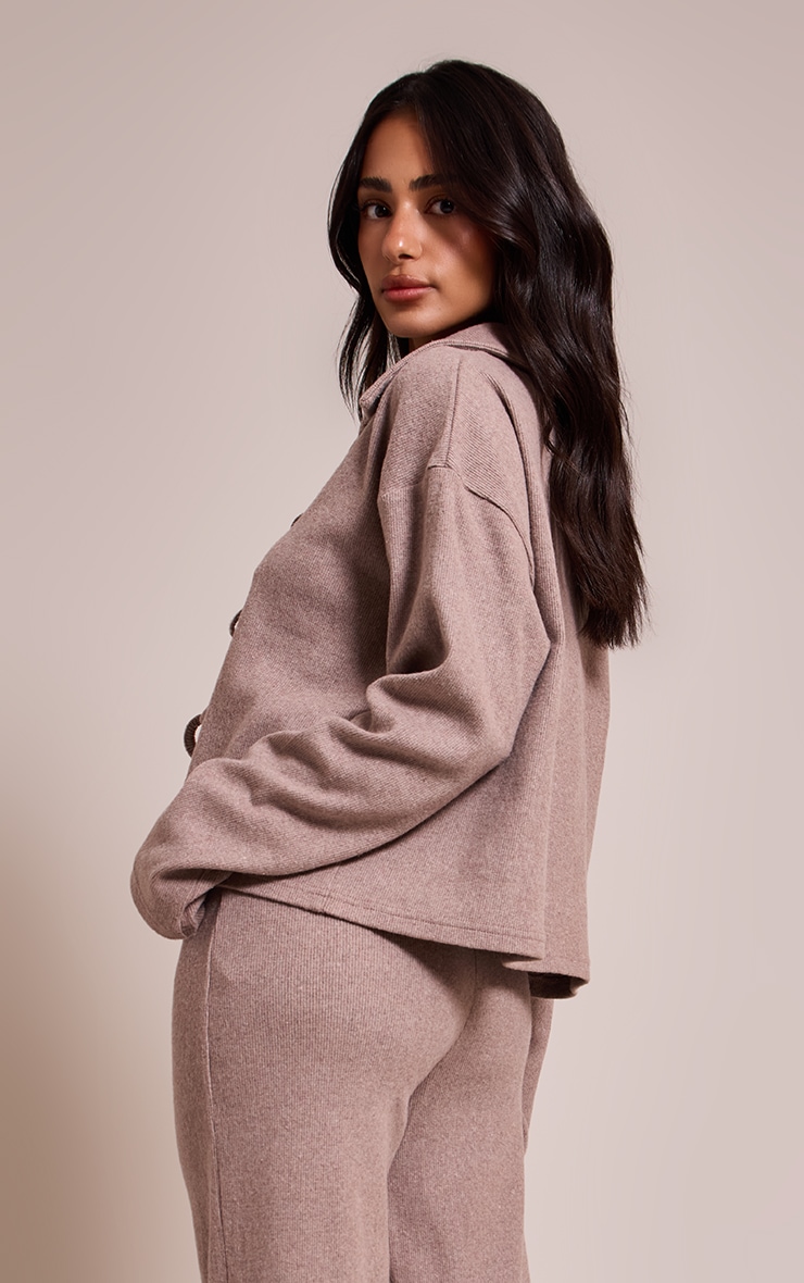 Petite Chemise brossée taupe nouée devant image 2