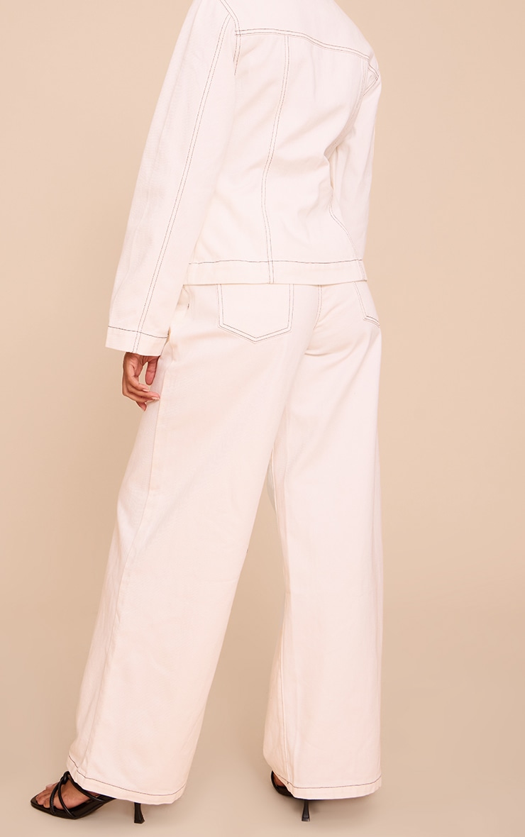 White Mid Waisted Denim Jeans image 3