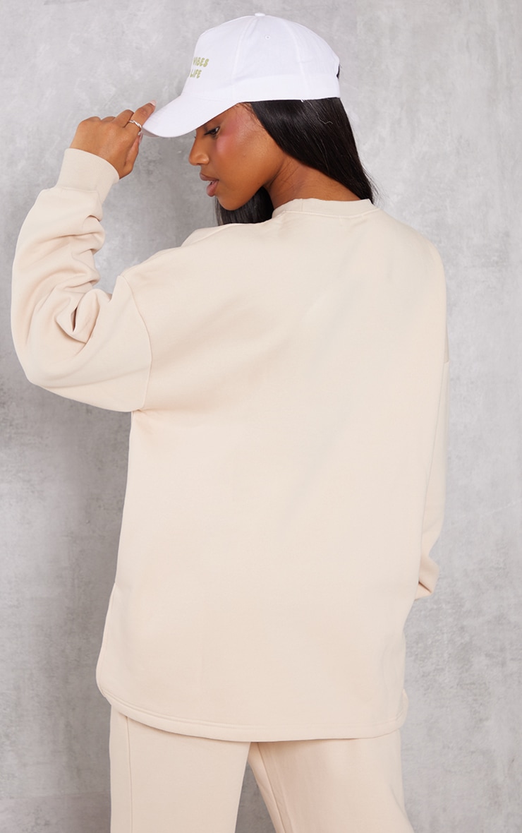 Stone Oversized Split Hem Sweatshirt image 2