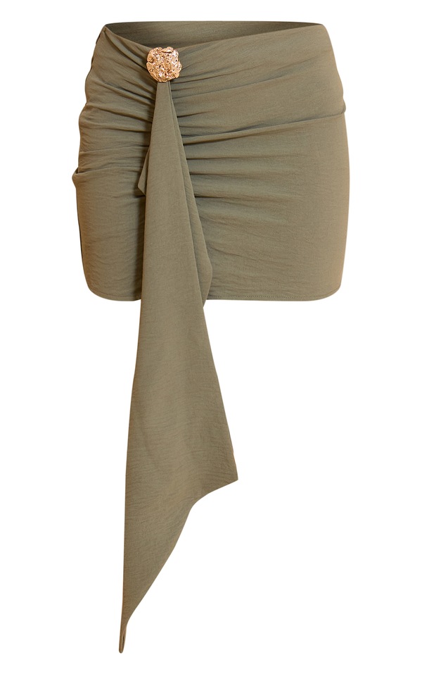 Solid A-Line Mini Skirt olive
