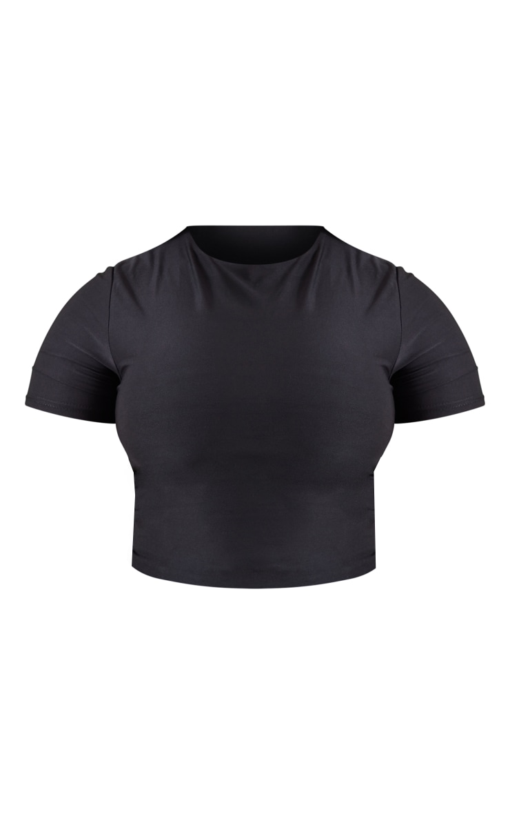  Shape Black Slinky Short Sleeve Top image 5