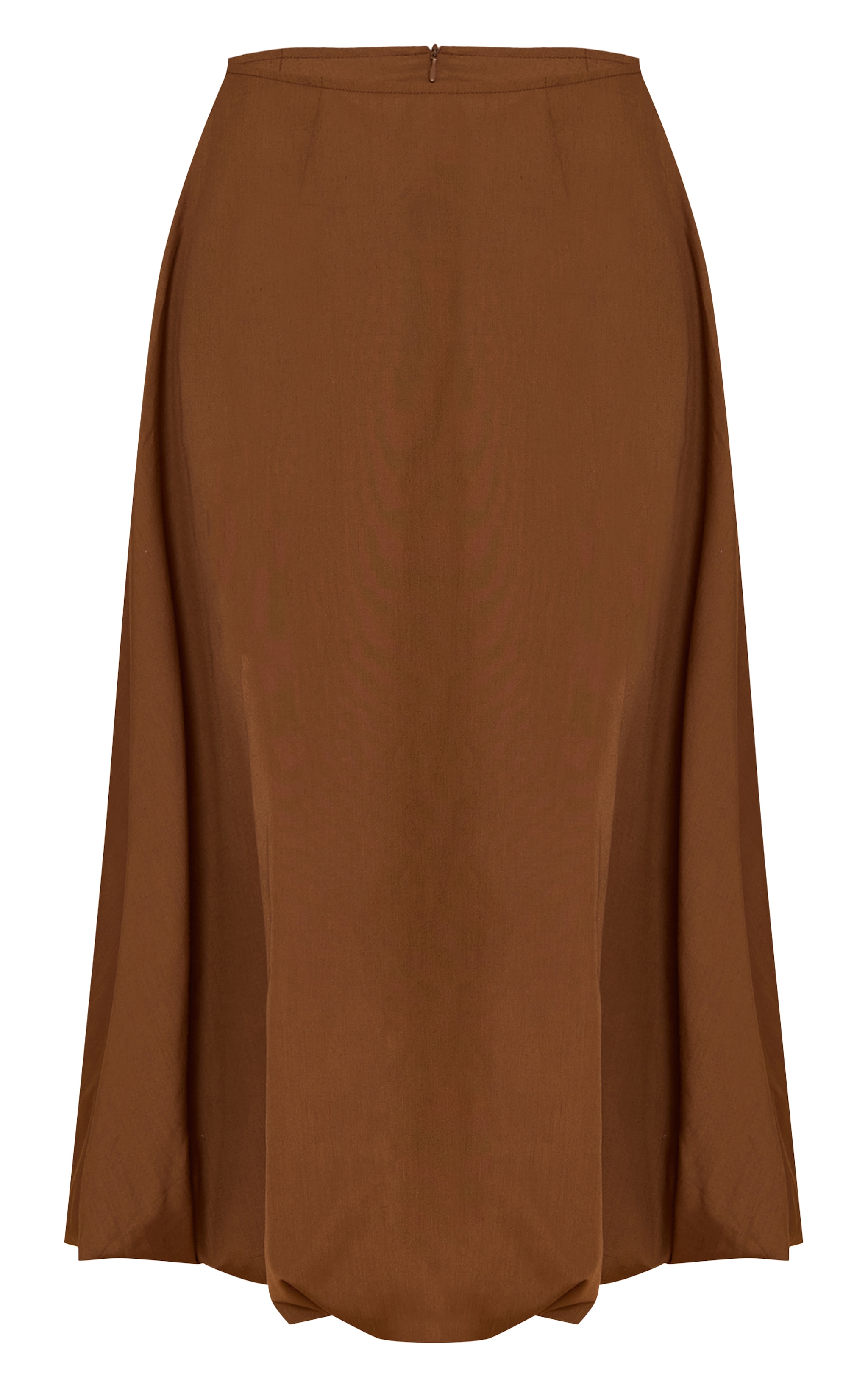 Chestnut Cotton Poplin Low Rise Maxi Puff Ball Skirt image 5
