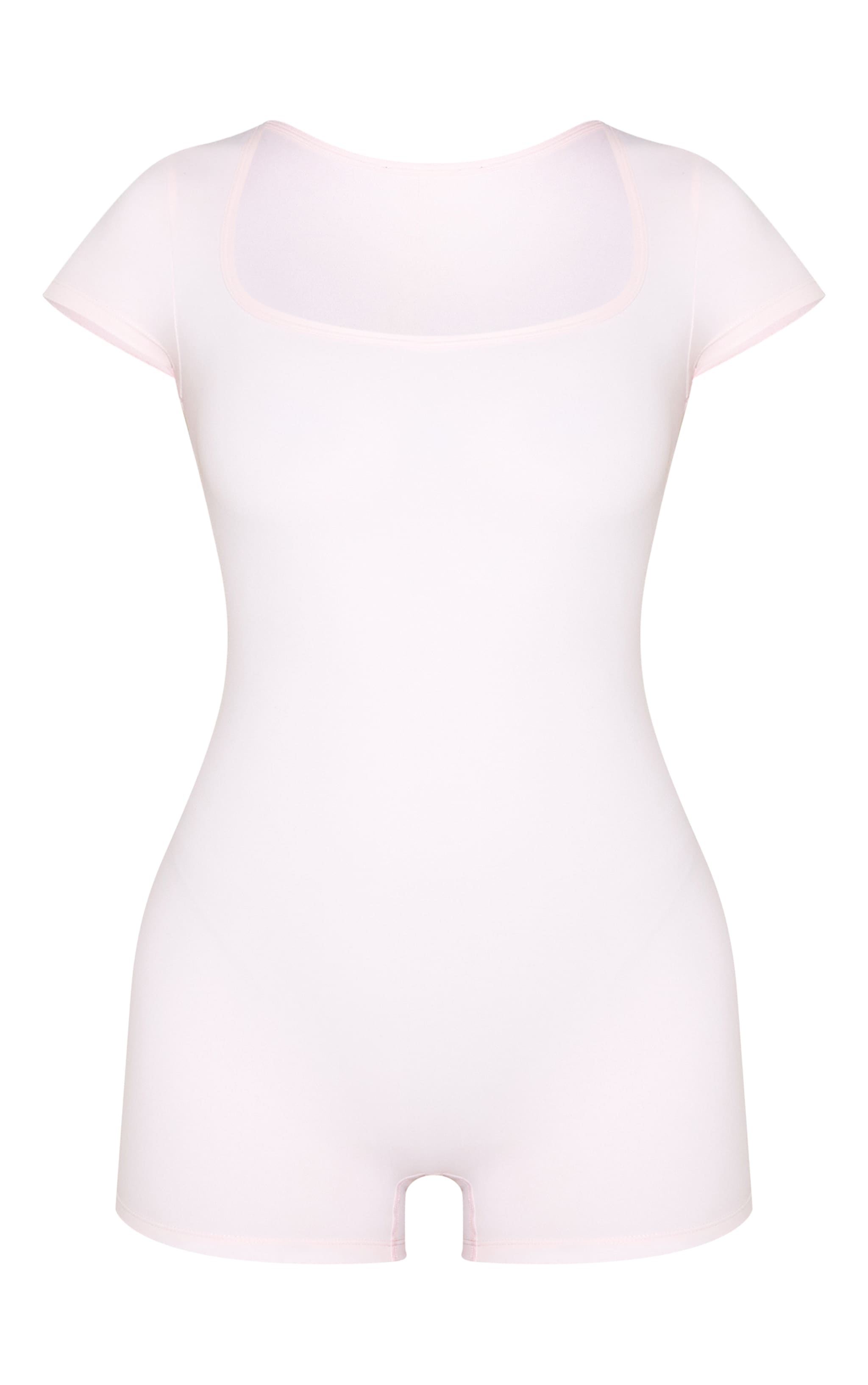 Baby Pink Square Neck Contour Sculpt Unitard image 5