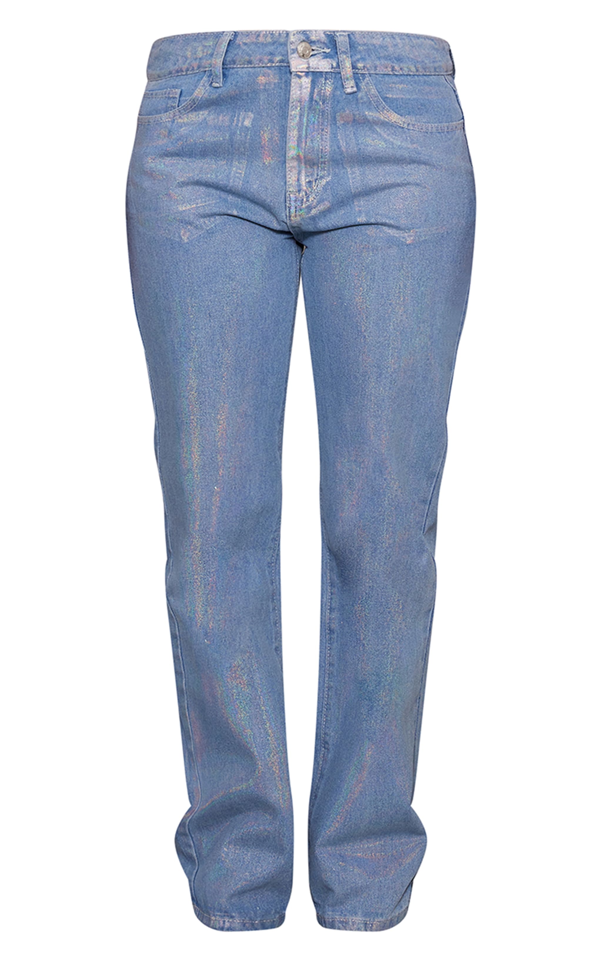 Petite Blue Iridescent Metallic Denim Jeans image 5