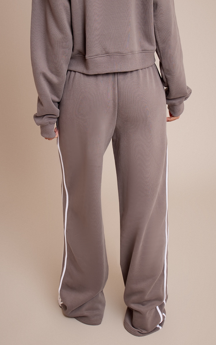 Tall Charcoal Sports Club Print Wide Leg Sweatpants image 3