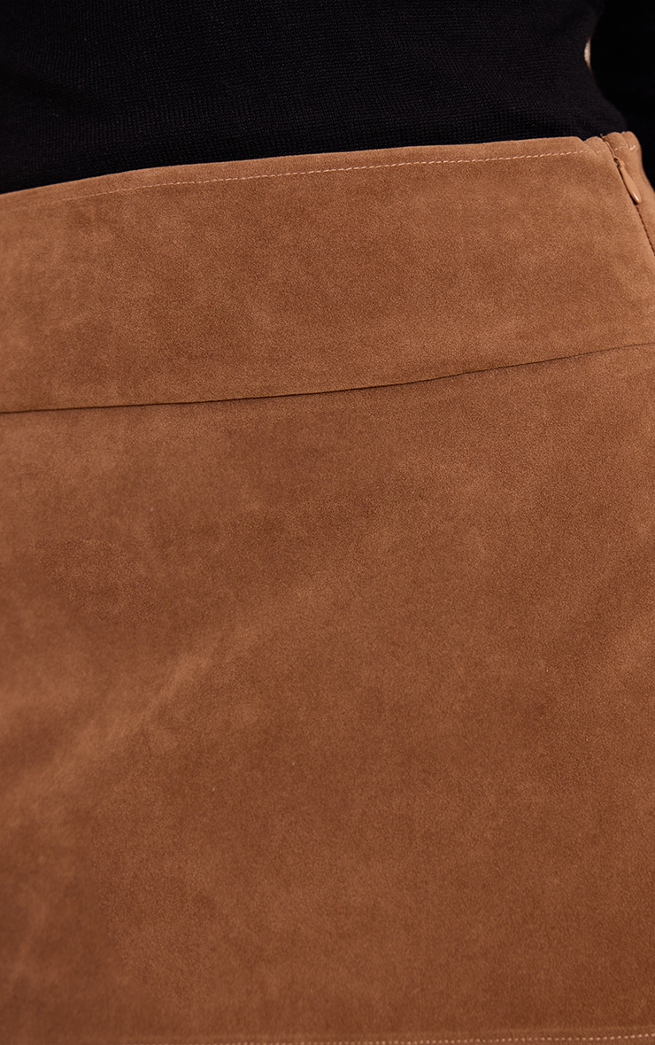 Tan Faux Suede Mini Skirt image 5