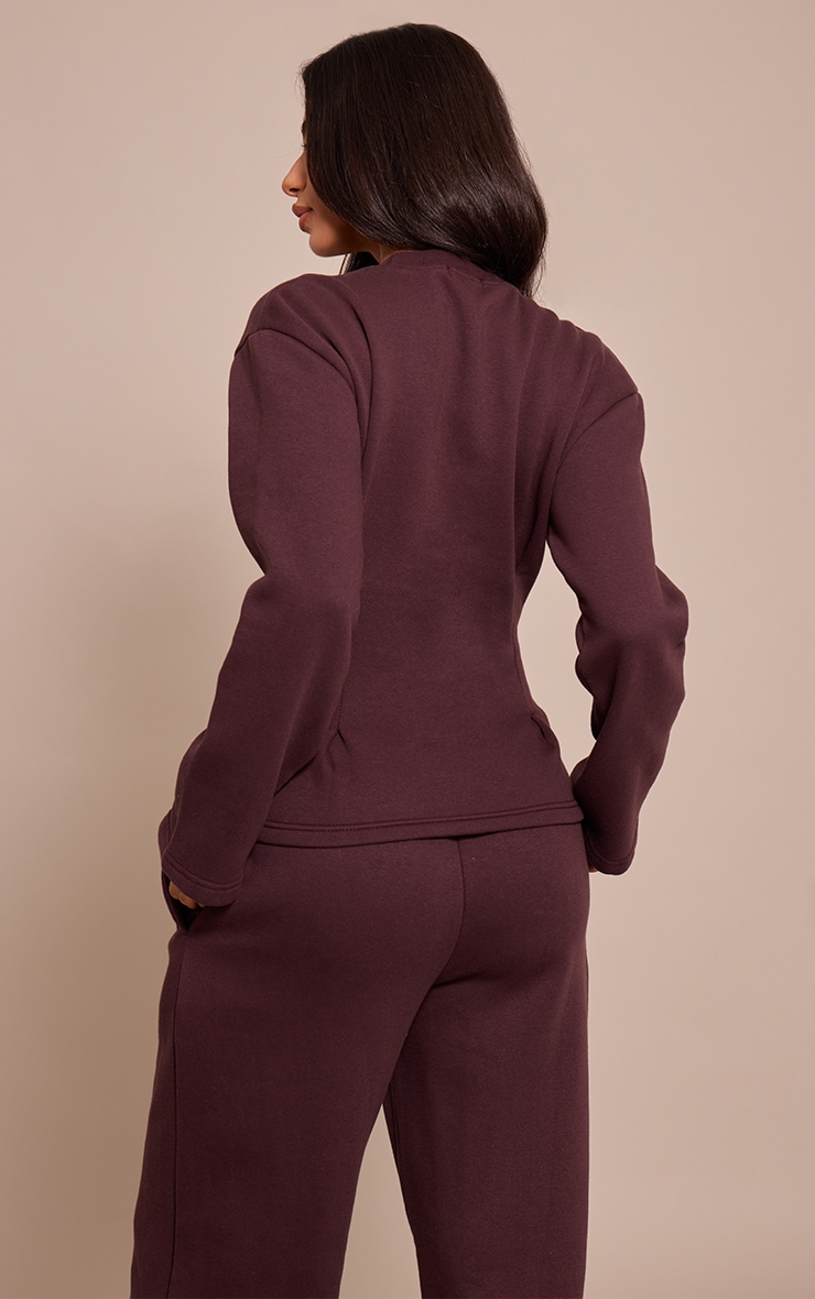 Petite Chocolate Long Sleeve Waist Cinched Sweatshirt image 2