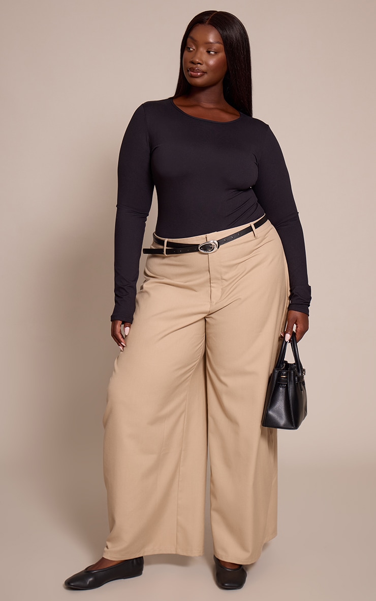 Plus Black Sculpt Long Sleeve Bodysuit image 3