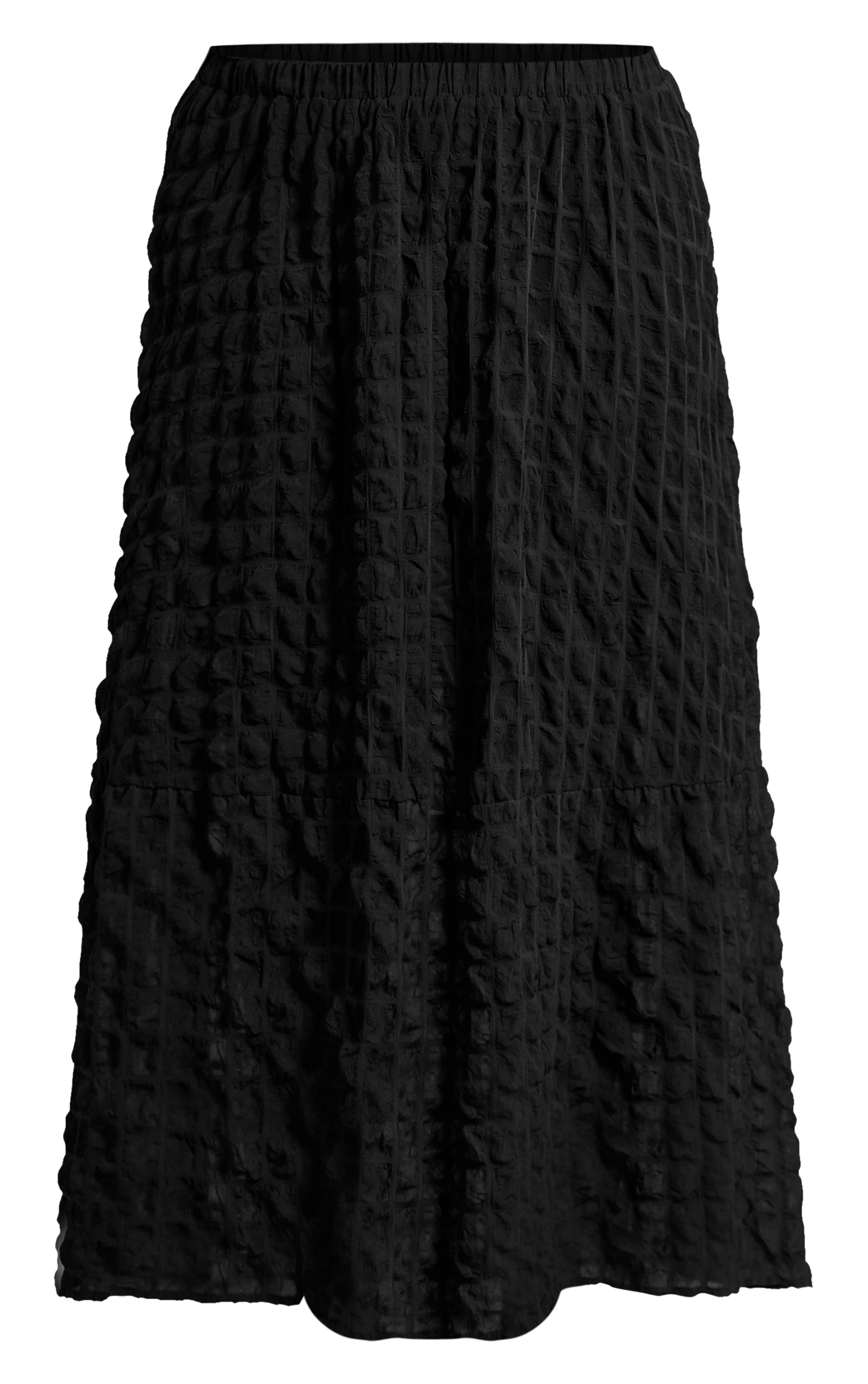 Plus Jupe longue texturée noire froncée image 5
