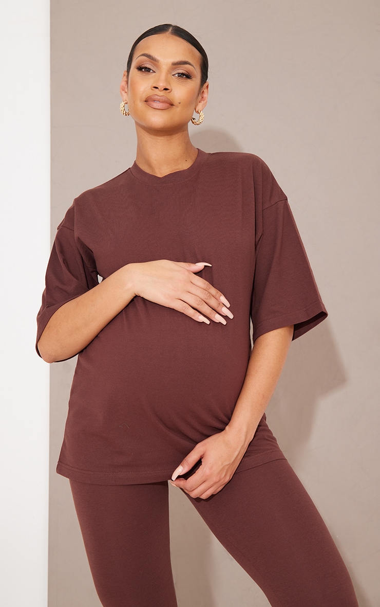 Maternity Chocolate Oversized T Shirt image 4