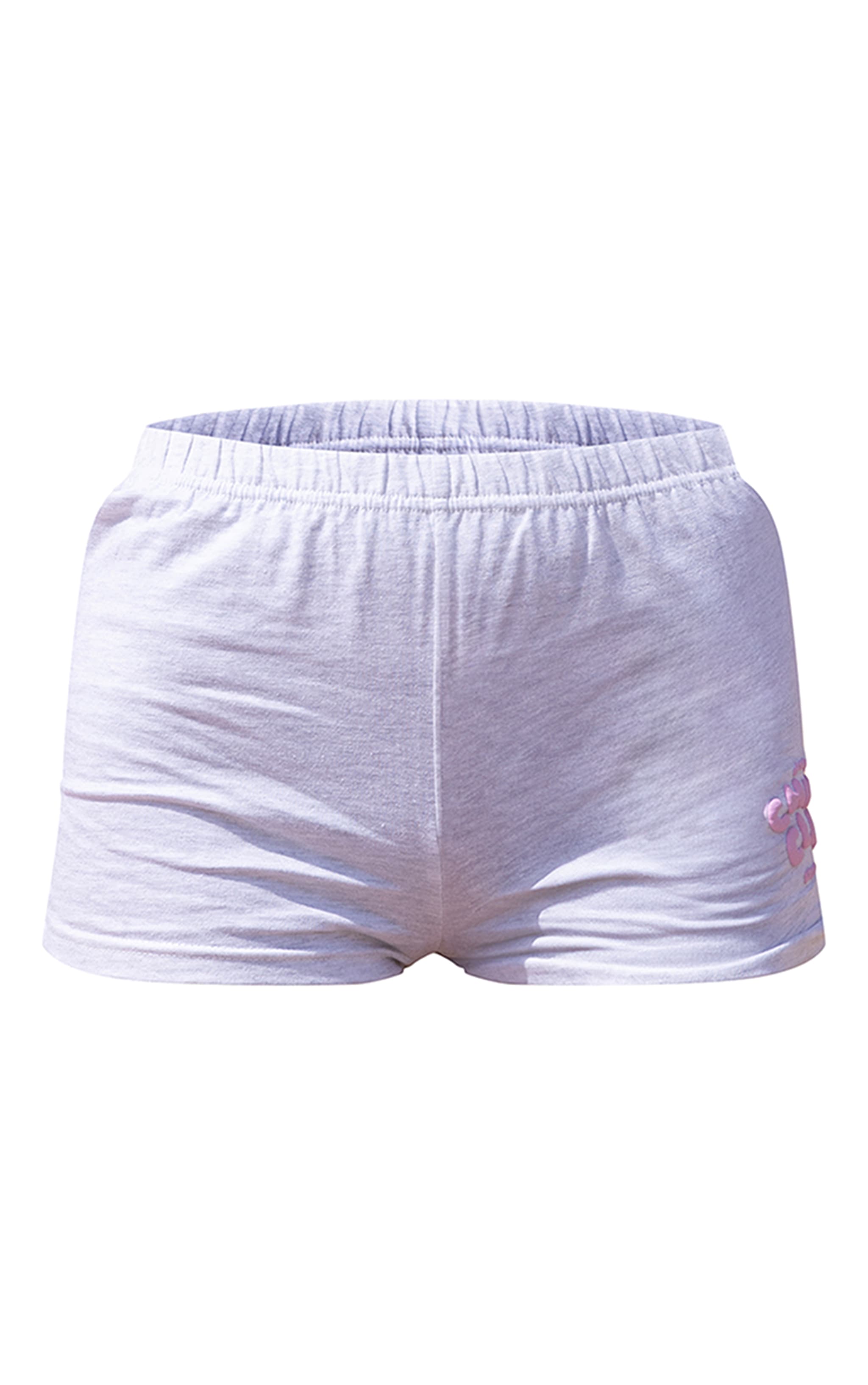 Ice Grey Chill Club Puff Print Cotton Hot Pants image 6