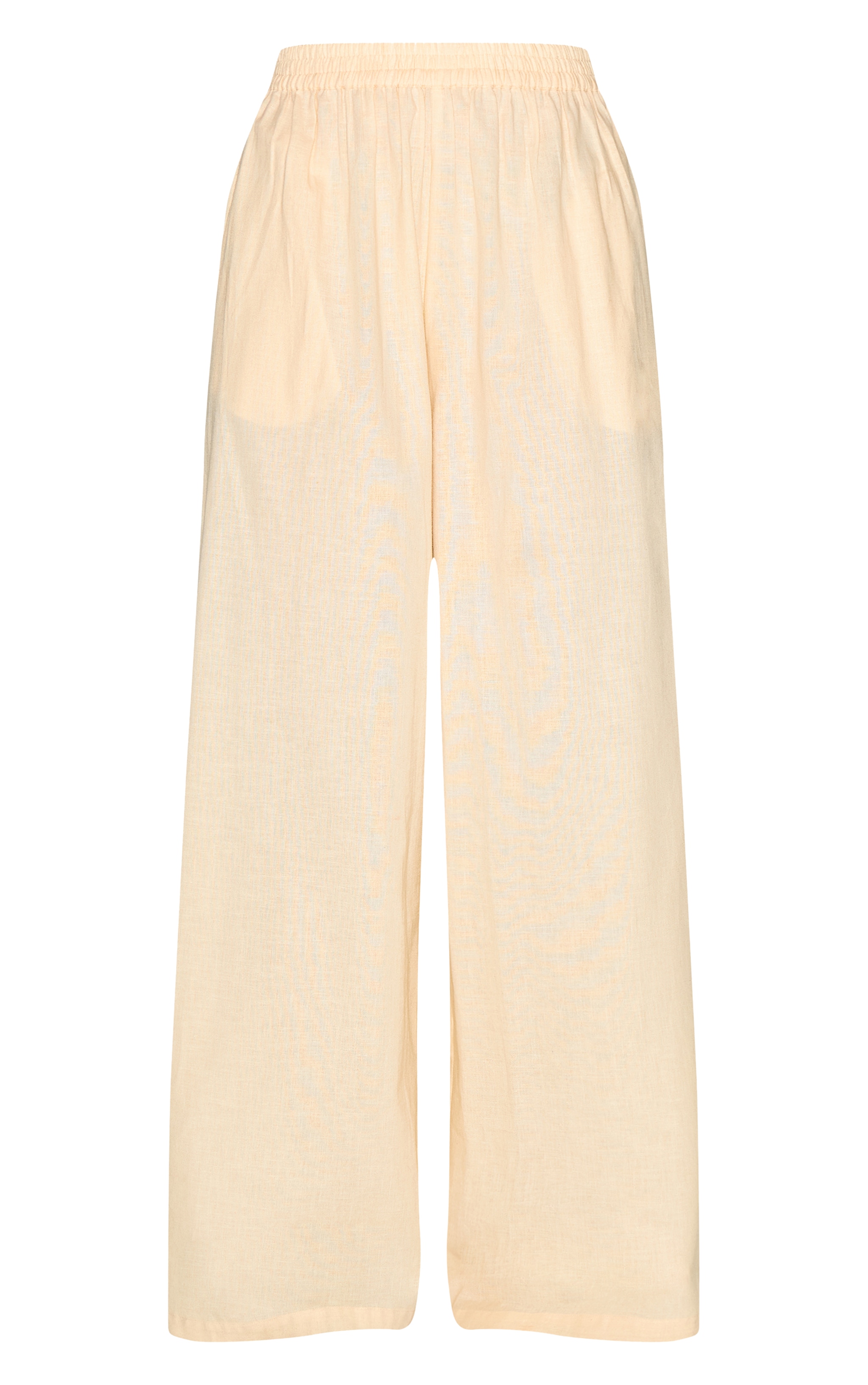 Butter Yellow Linen Look Floaty Wide Leg Pants image 5