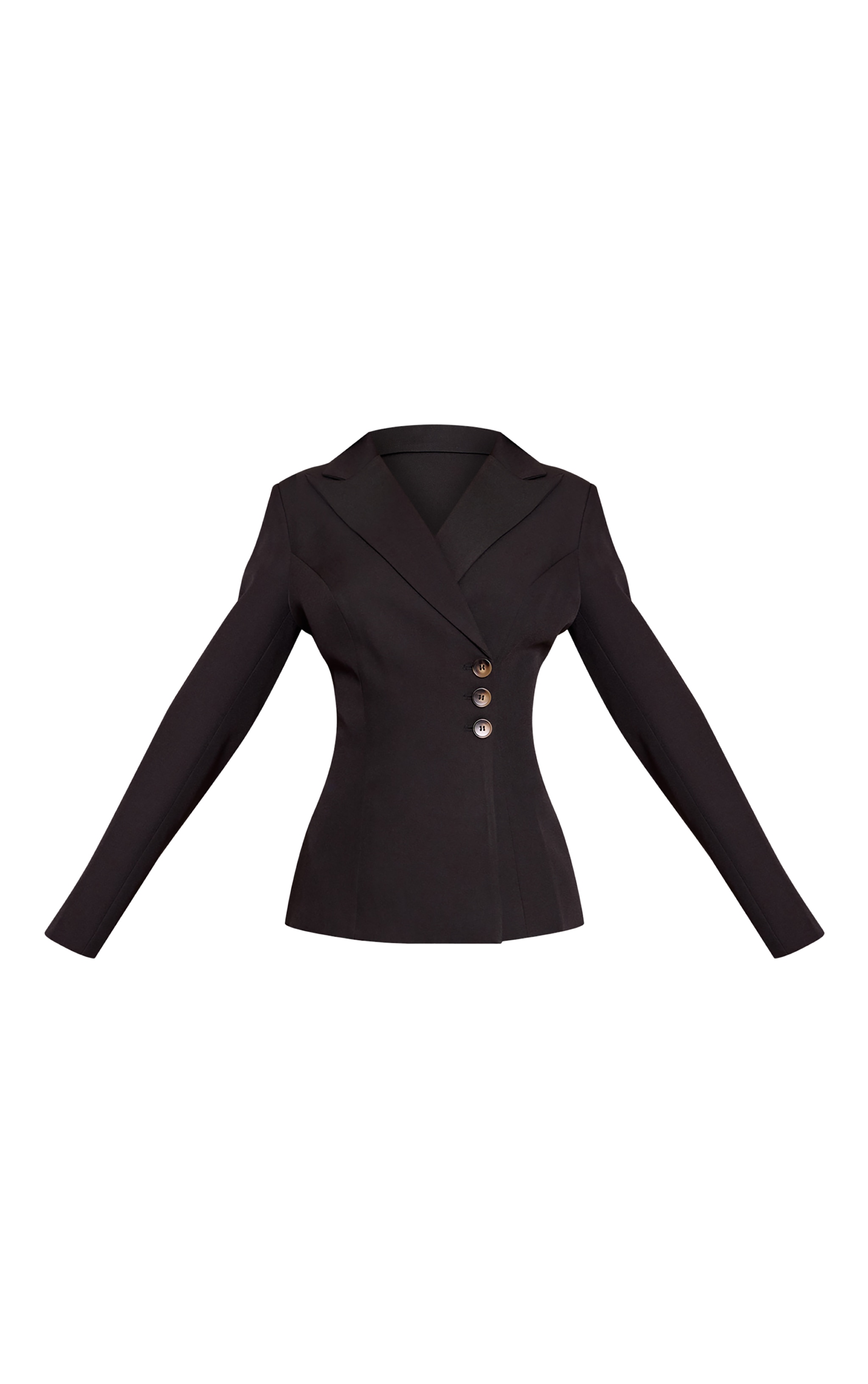 Blazer tissé noir à taille cintrée image 5