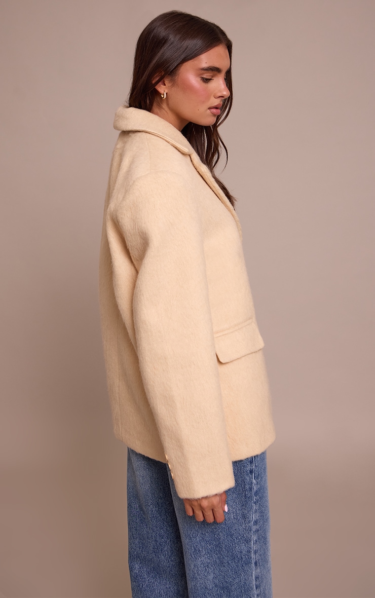 Buttercream Brushed Wool Look Oversized Blazer image 2