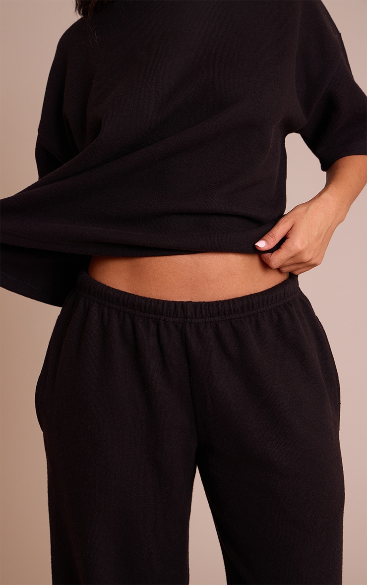Petite Black Soft Touch Wide Leg Sweatpants image 4