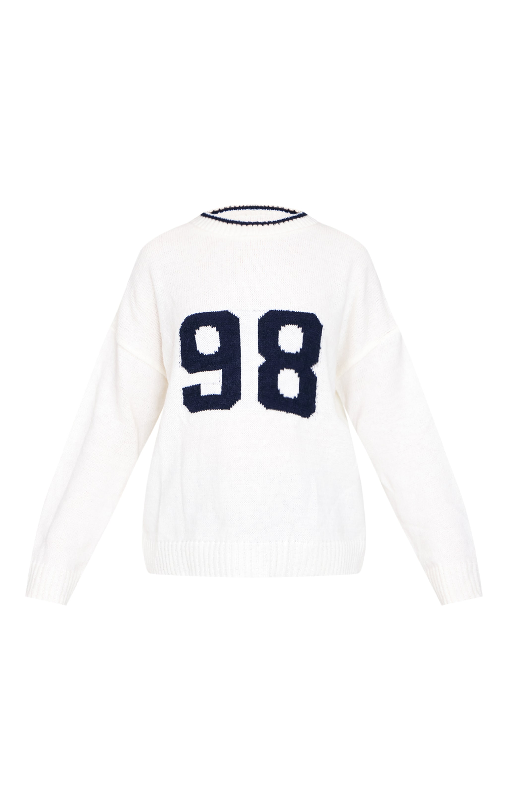 Monochrome Knit Oversized Embroidered Sweater image 5