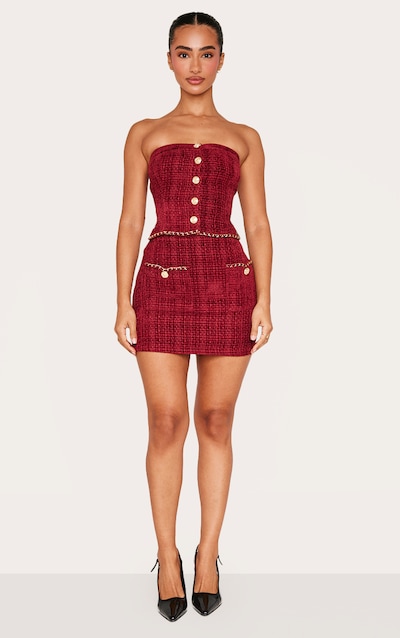 Petite Red Twill Mini Skirt