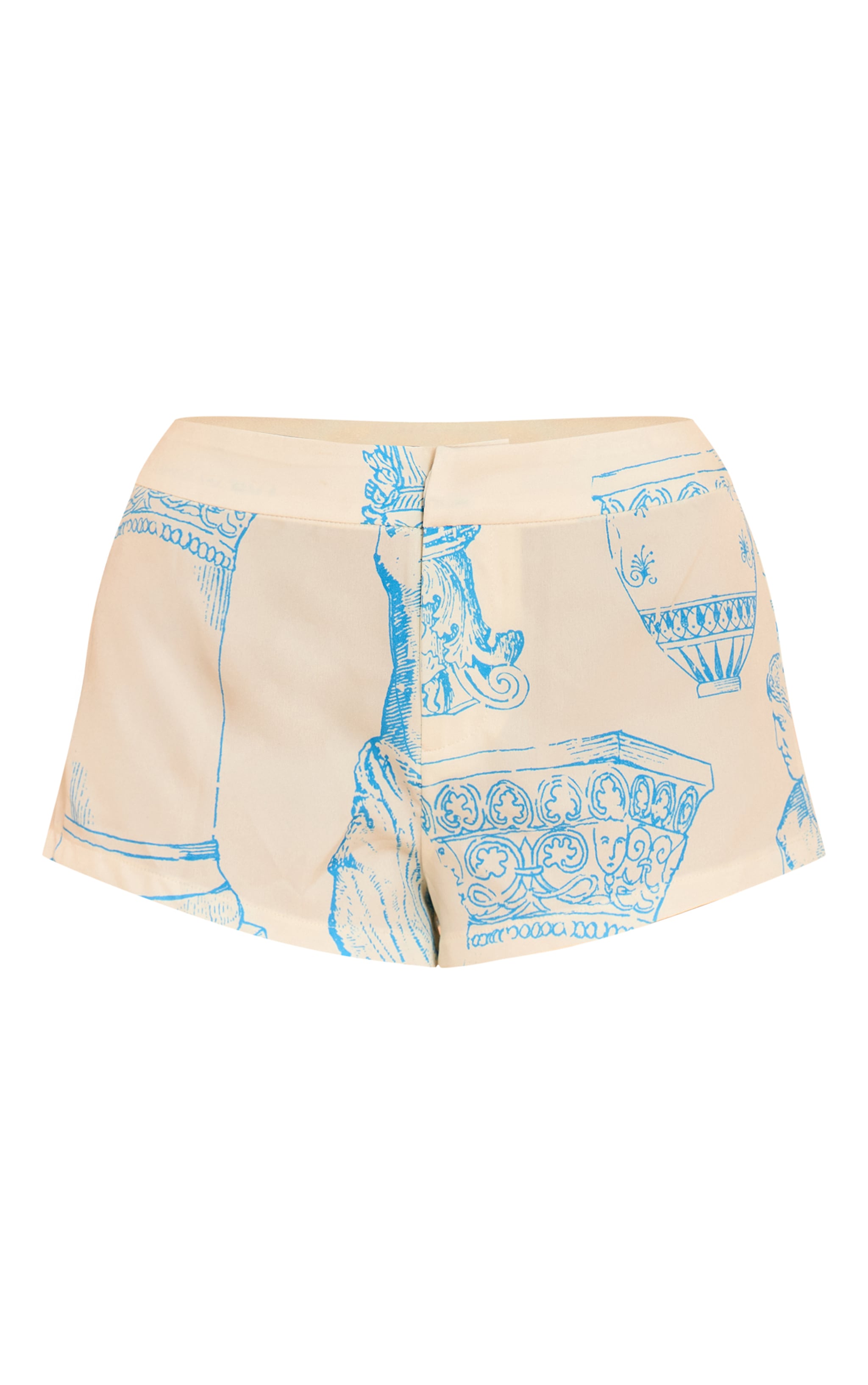  Butter Cream Abstract Print Woven Tailored Short image 6