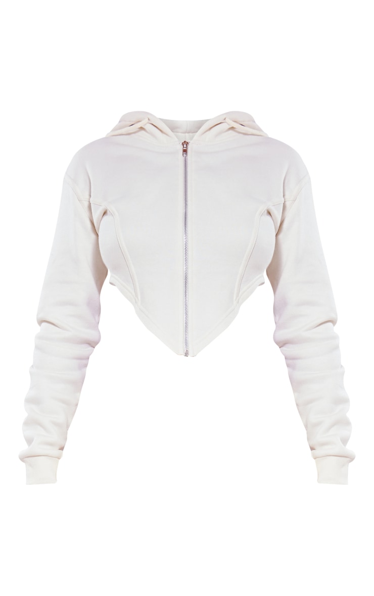 Petite Cream Dipped Hem Hoodie image 5