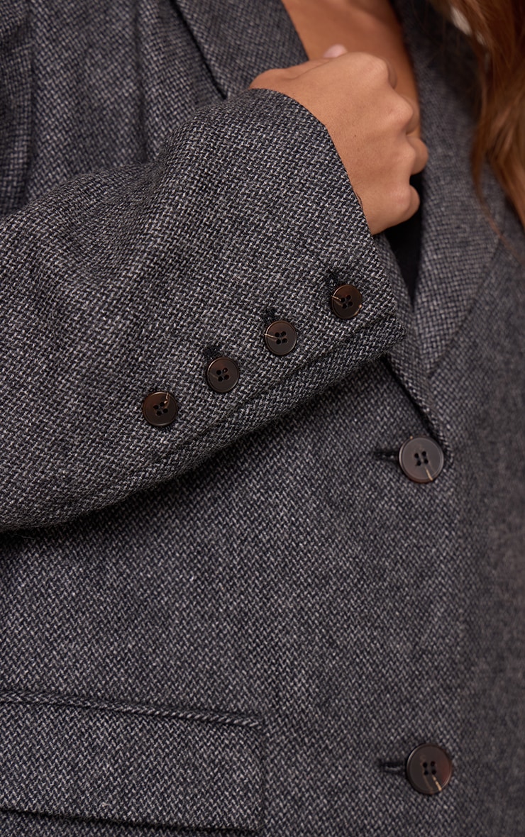 Blazer de tailleur gris anthracite à pieds de poule image 4