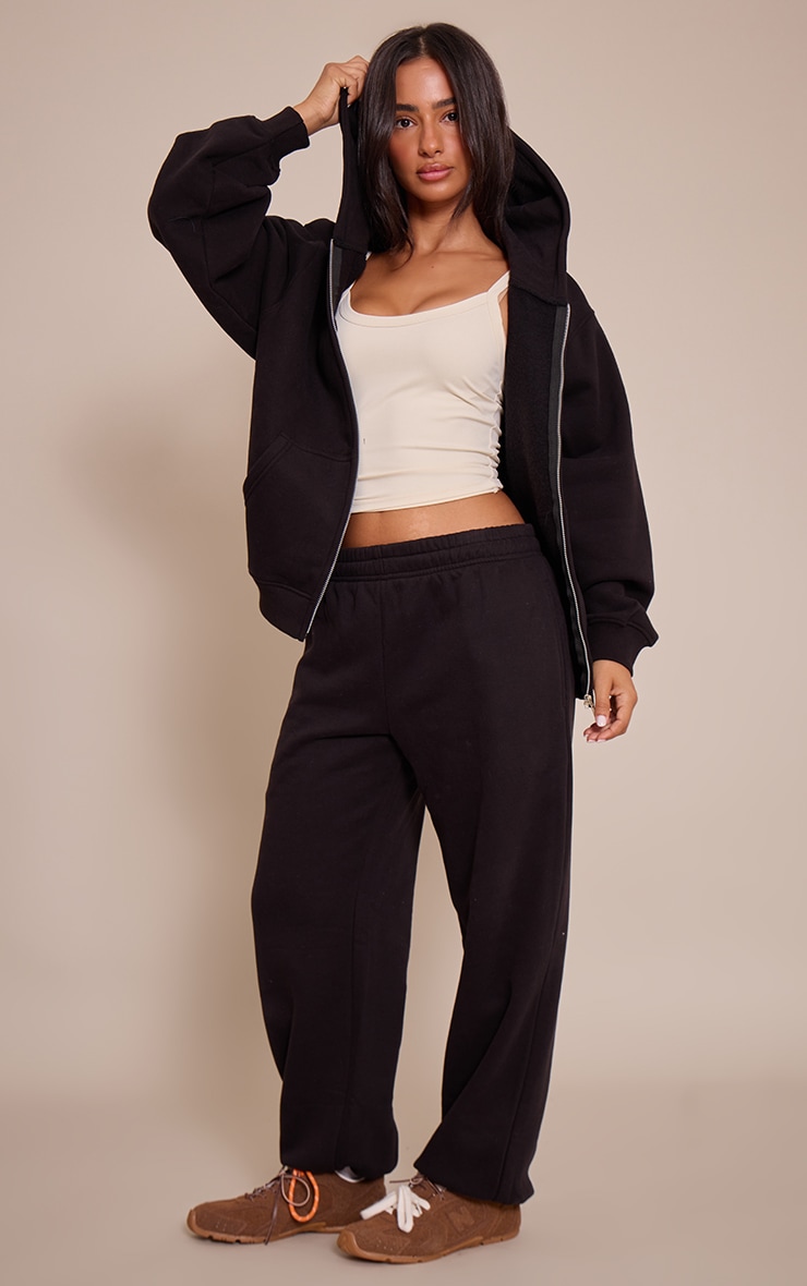 Petite Black Zip Through Hoodie image 3