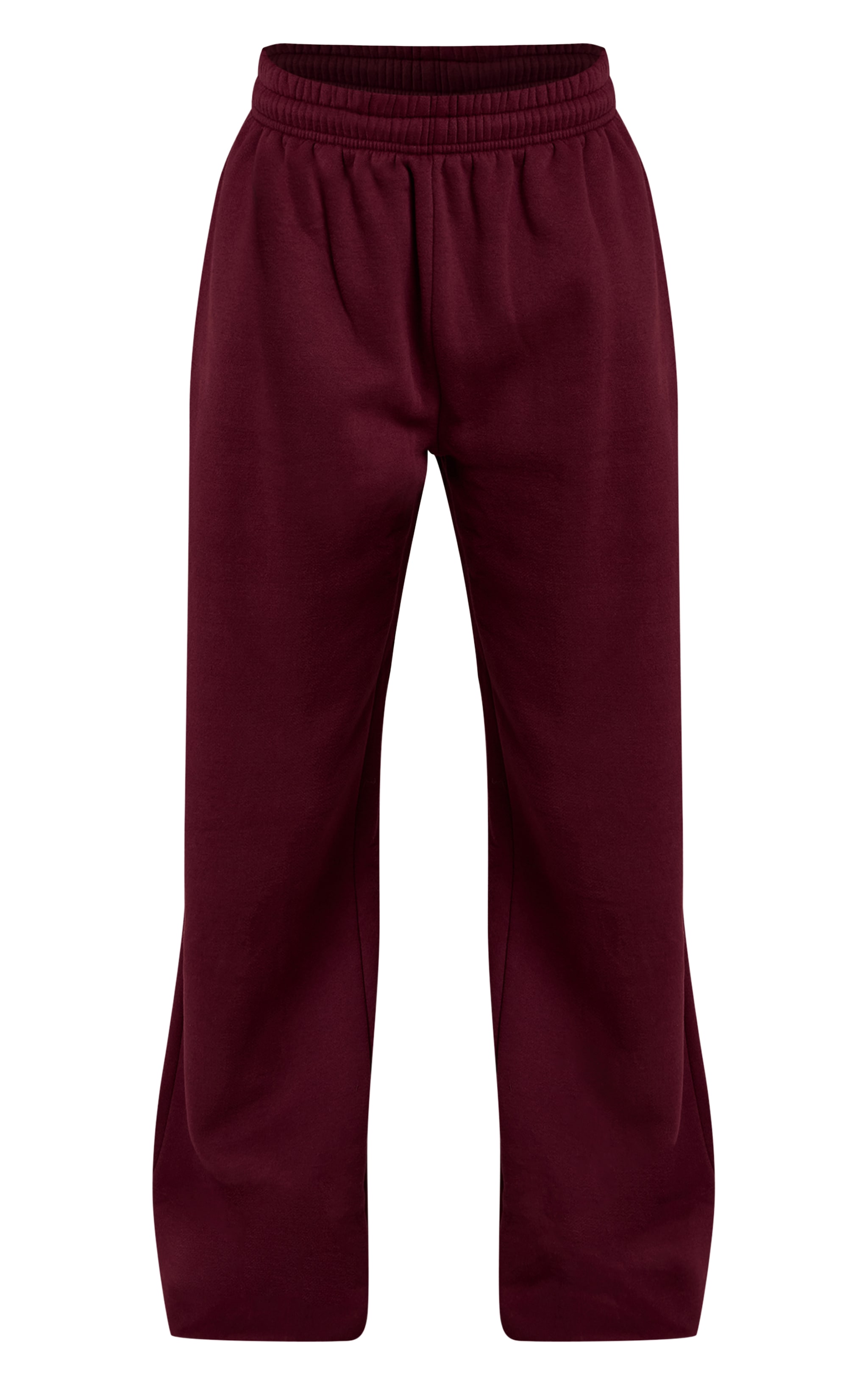 Wine Cotton Fleece Cuffed Sweat Pants image 5