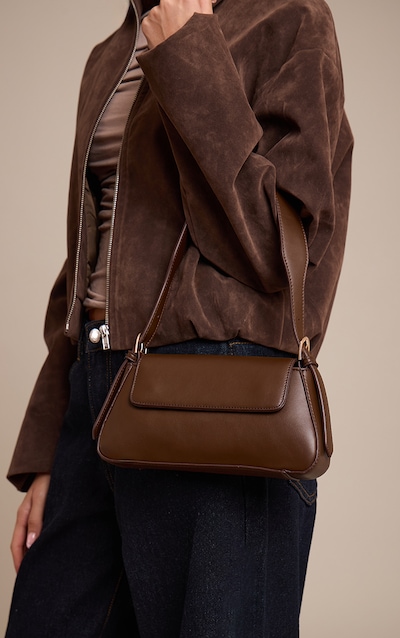Chocolate Soft PU Trapeze Simple Shoulder Bag