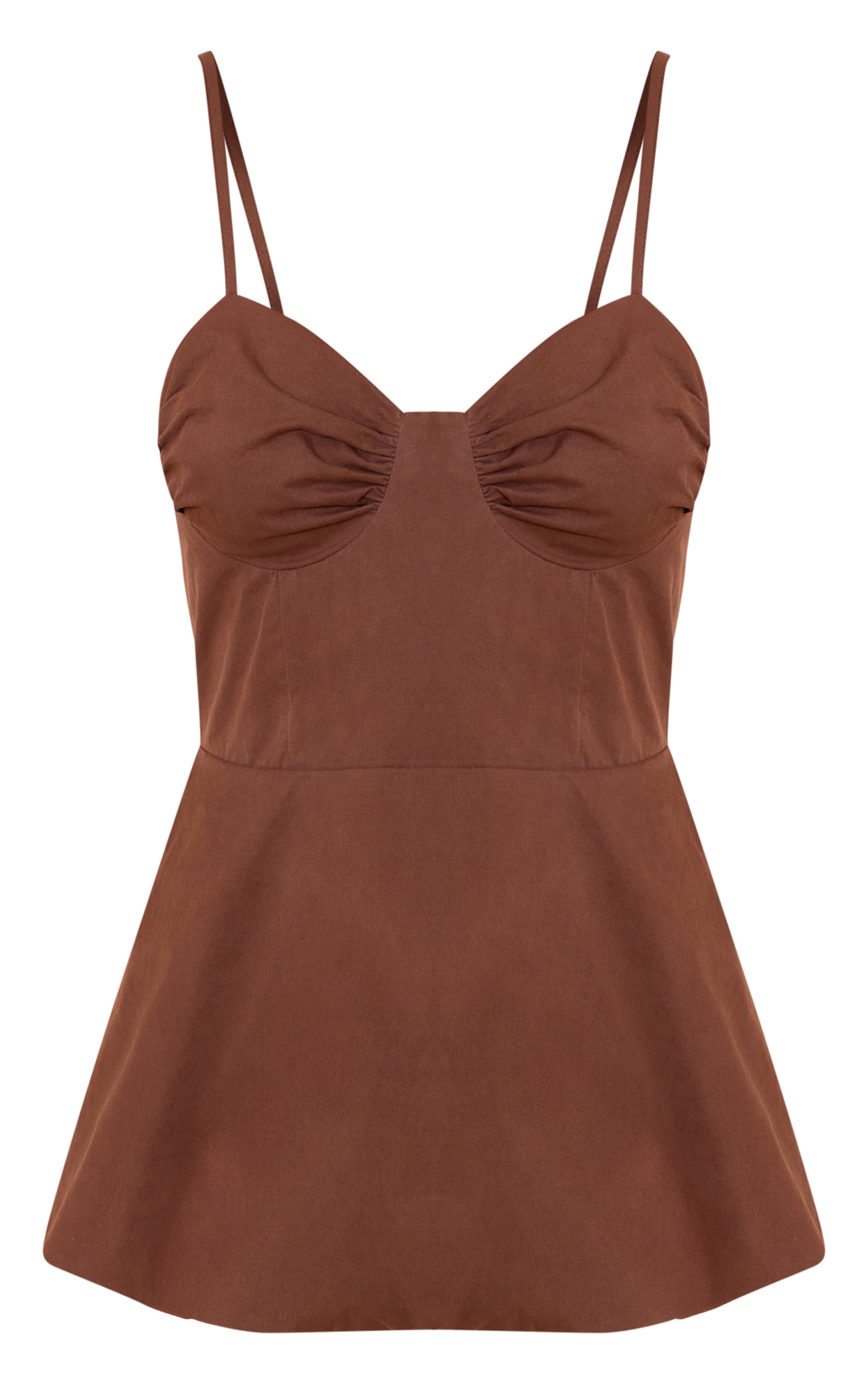 Chocolate Cotton Strappy Peplum Cami Top image 5
