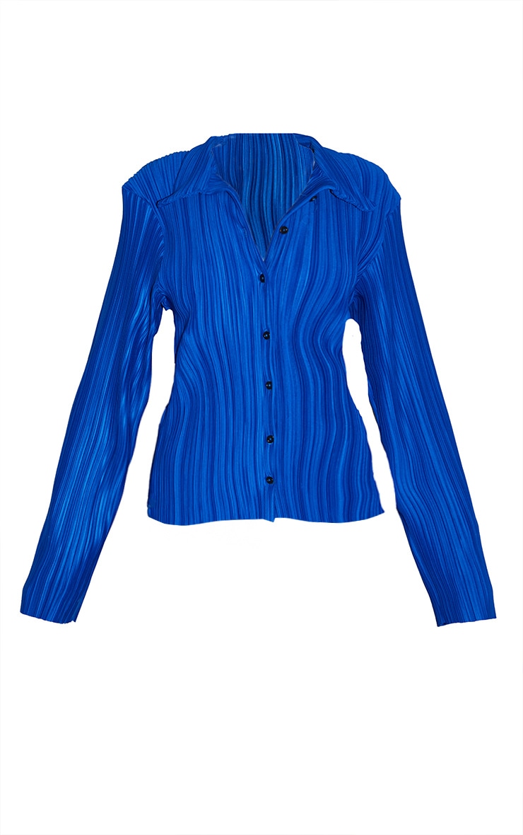 Bright Blue Plisse Shirt image 5