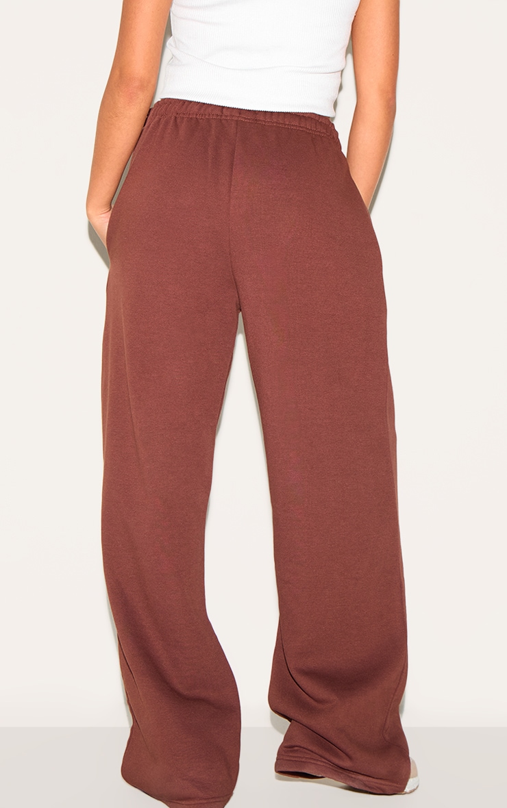 Petite Deep Chocolate Mid Rise Drawstring Wide Leg Track Pants image 3
